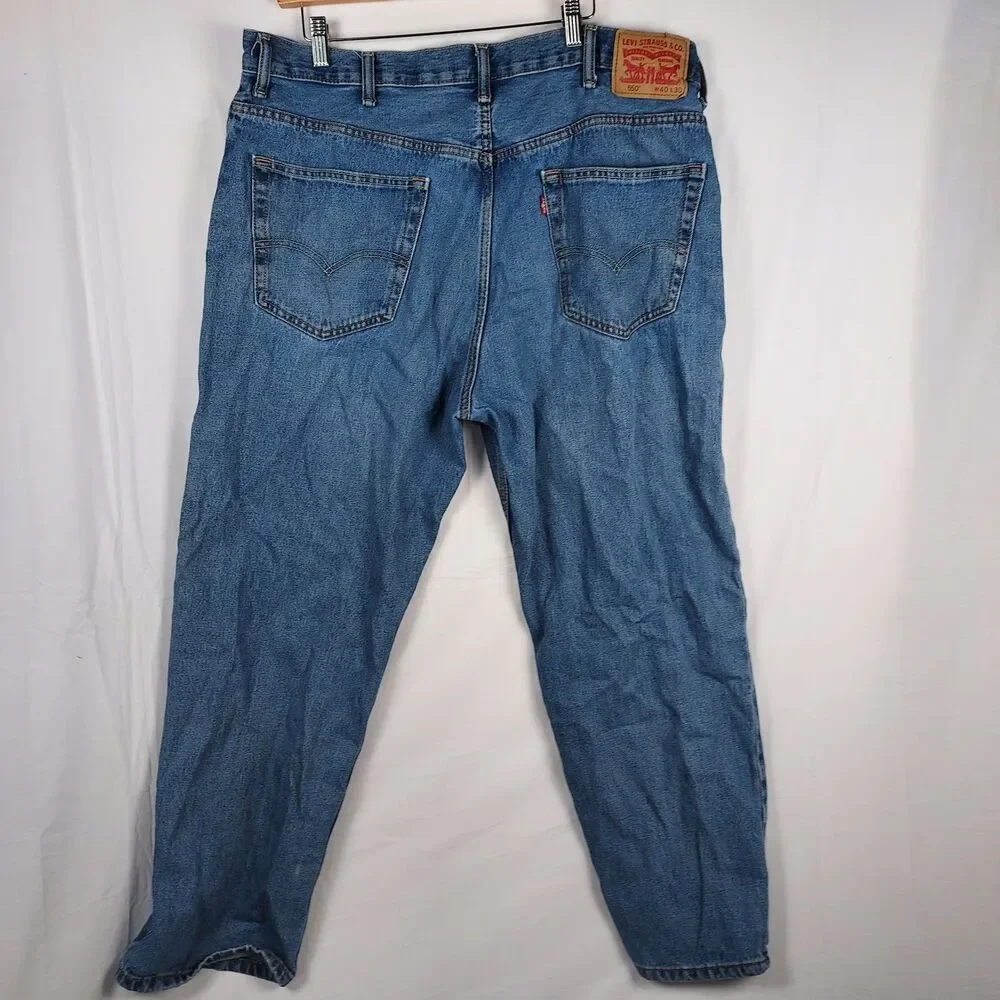 Levi’s 550 Relaxed Fit Jeans Men’s 40x30 Blue Denim Tapered Leg Zip Fly